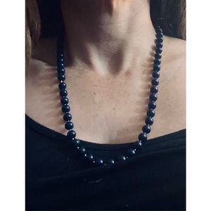 Navy blue handcrafted BEAD NECKLACE